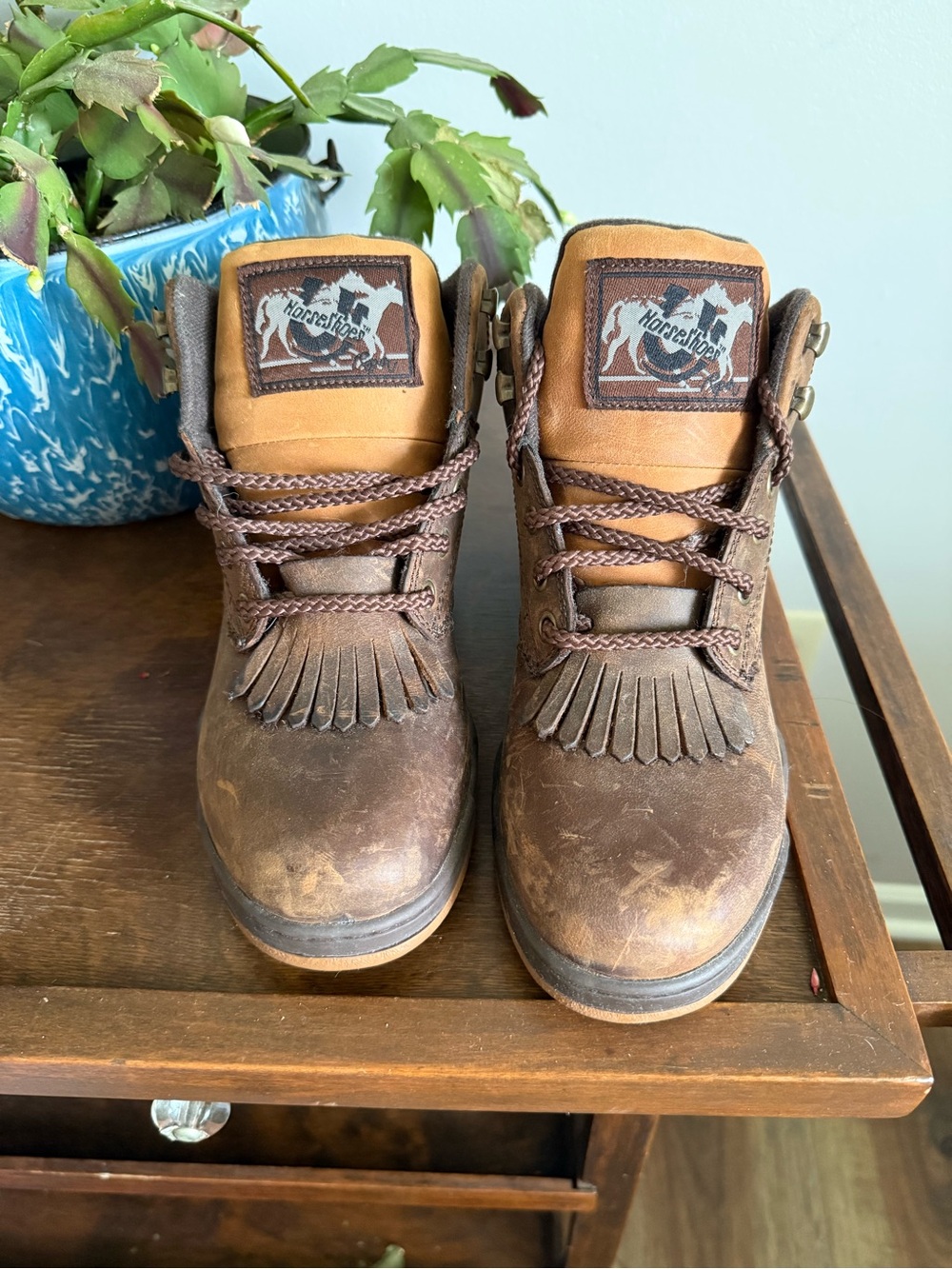 Roper Brown Women's Leather Lace-Up Boot
